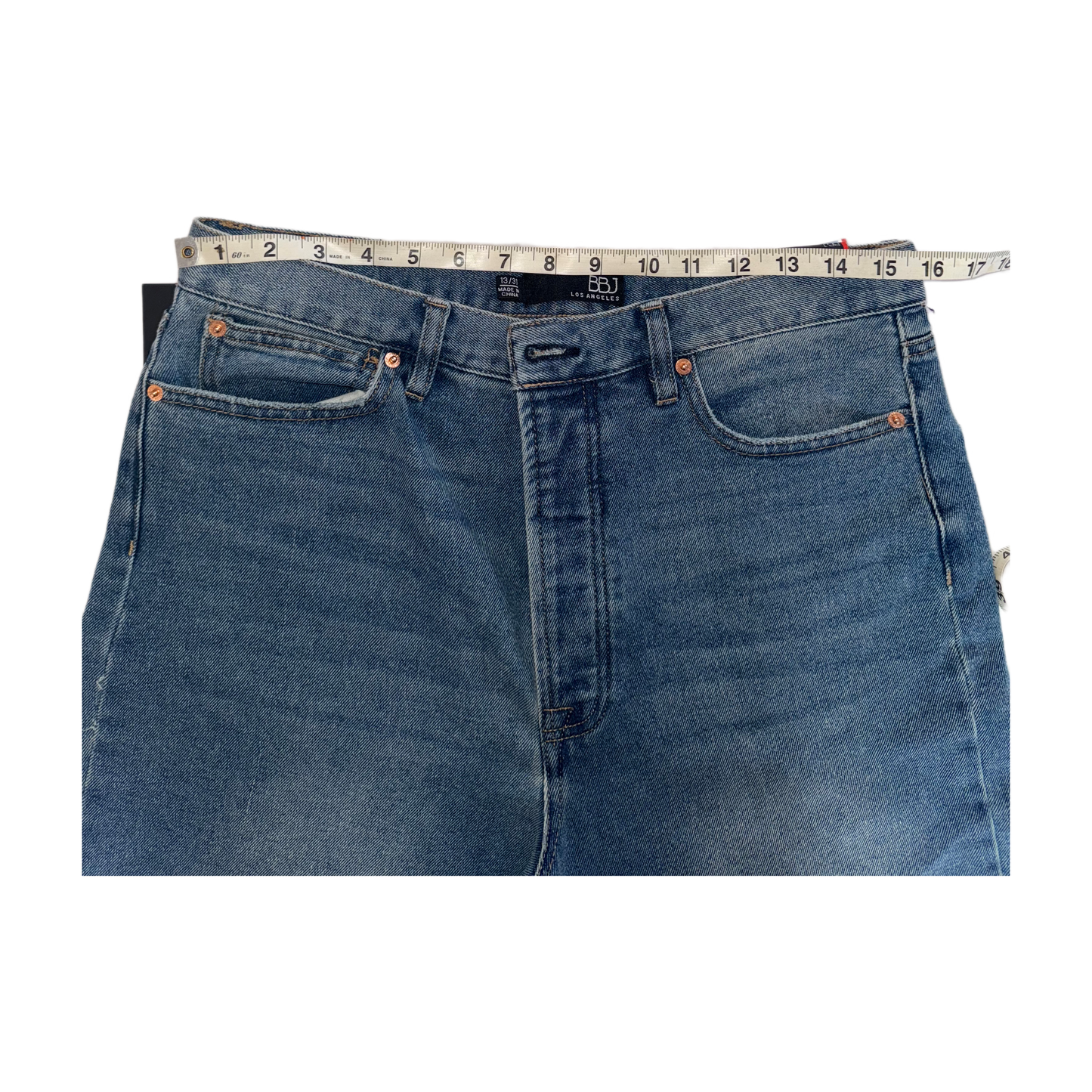 Boom Boom Jeans Los Angeles Light Wash Straight Leg Cropped Mom Jeans (Model SH22582z)