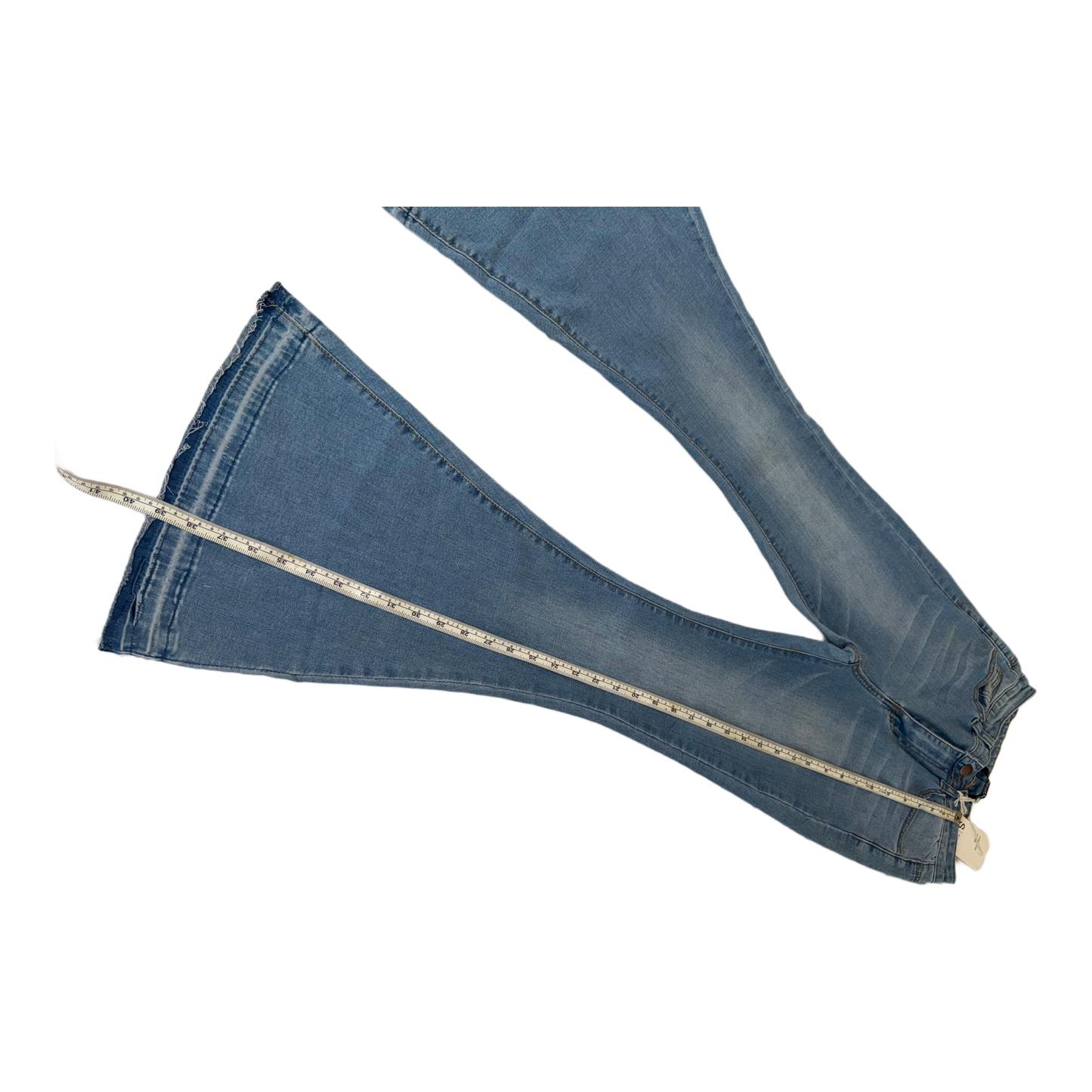 American Bazi High-Waisted Flare Jeans - Women's Light Wash Stretch Denim (Style RJH-2583)