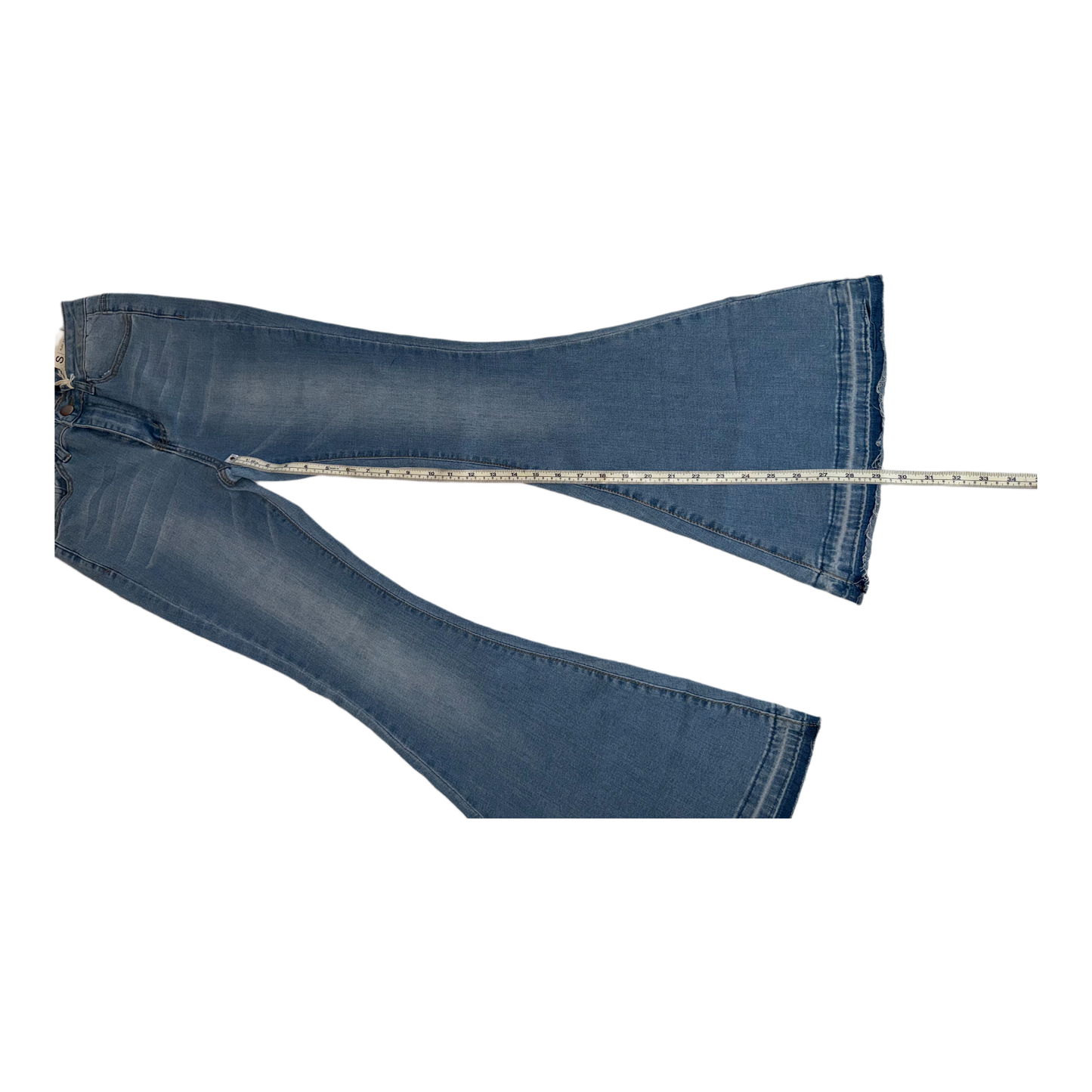 American Bazi High-Waisted Flare Jeans - Women's Light Wash Stretch Denim (Style RJH-2583)