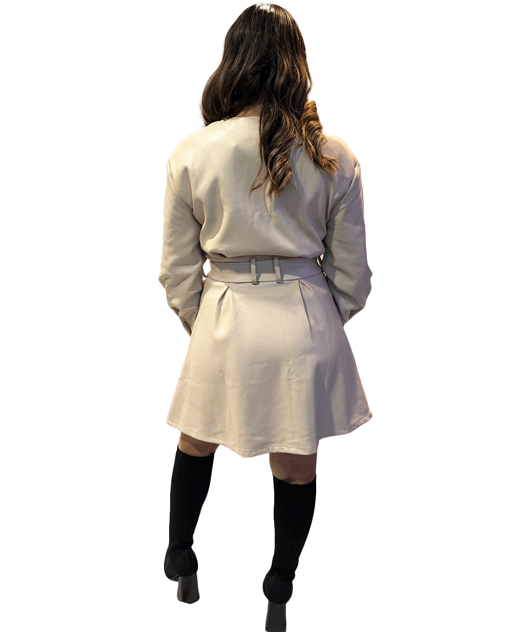 Pearl White Leather Coat