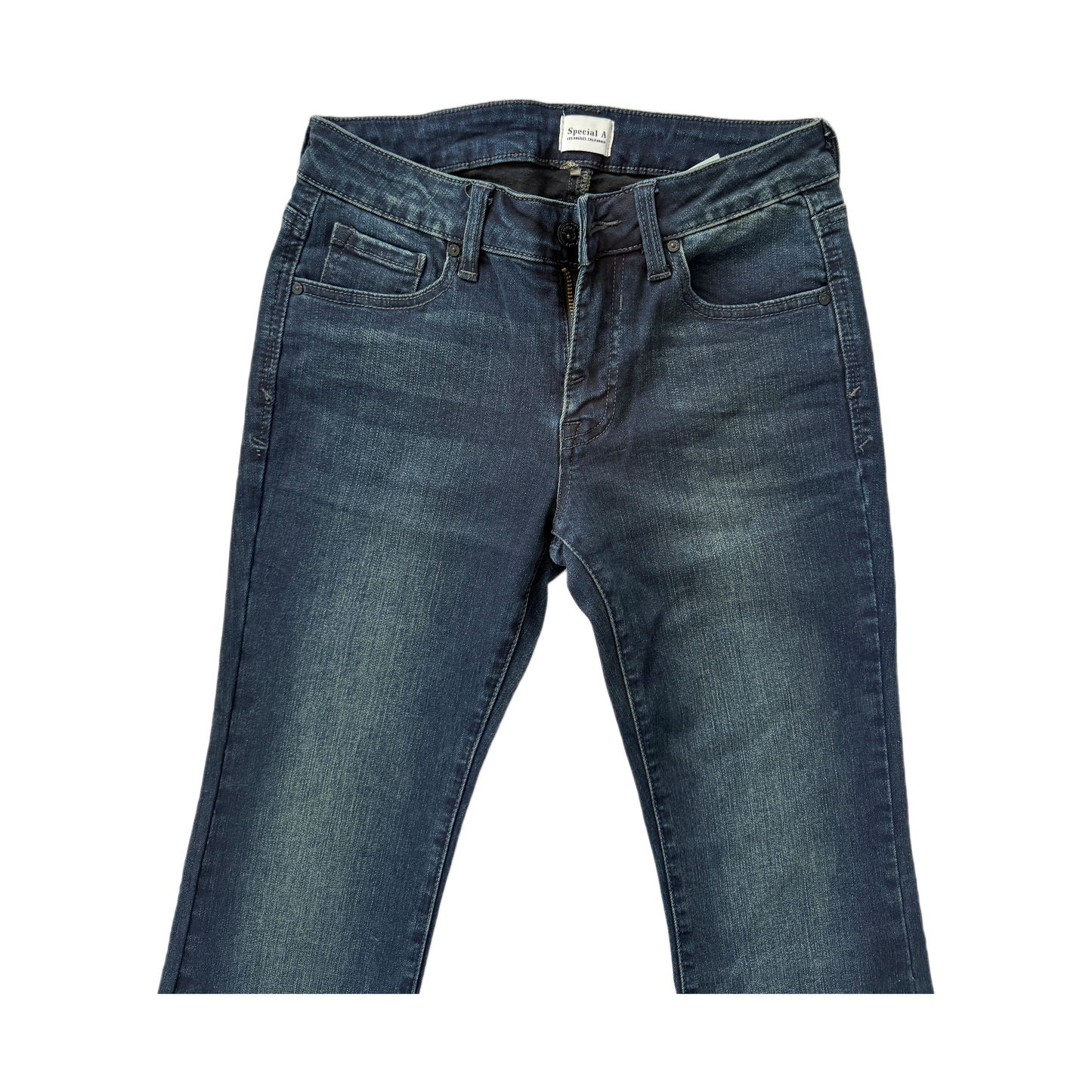 Special A Women's Mid Rise Boot Cut Jeans - Dark Wash Stretch Denim, Full Length (Style P72260-SA)