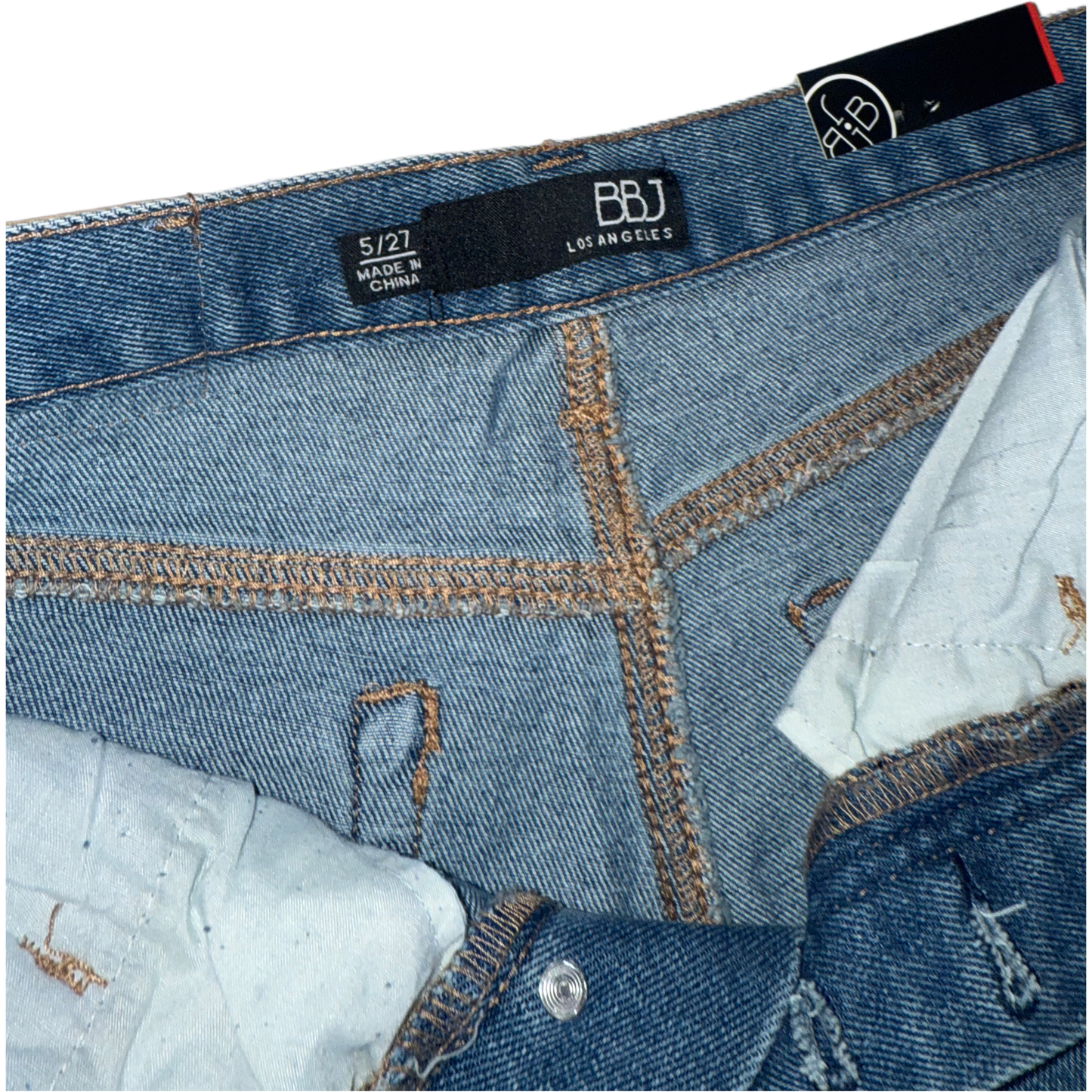 Boom Boom Jeans Los Angeles Light Wash Straight Leg Cropped Mom Jeans (Model SH22582z)