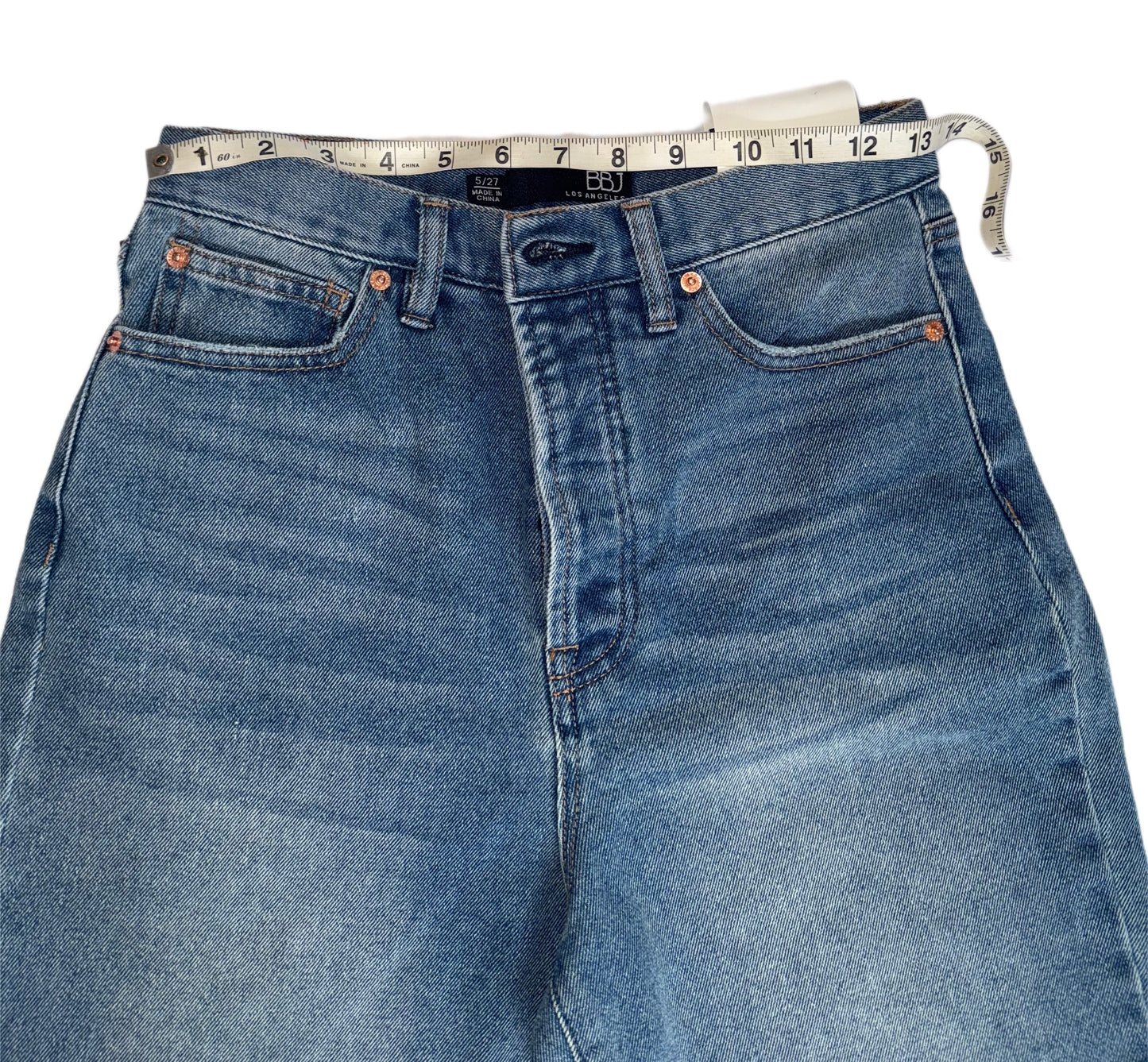 Boom Boom Jeans Los Angeles Light Wash Straight Leg Cropped Mom Jeans (Model SH22582z)