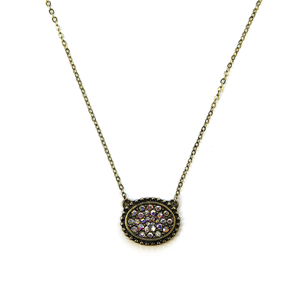 Oval Rhinestone Necklace - Descendencia Latina