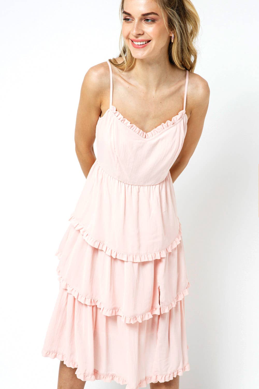 Pink Ruffle Skirt Dress