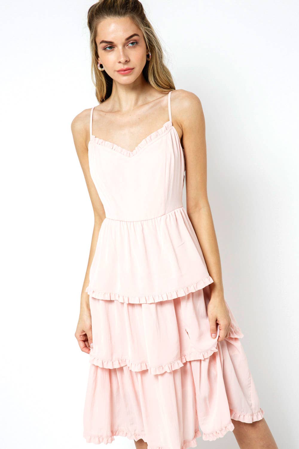 Pink Ruffle Skirt Dress