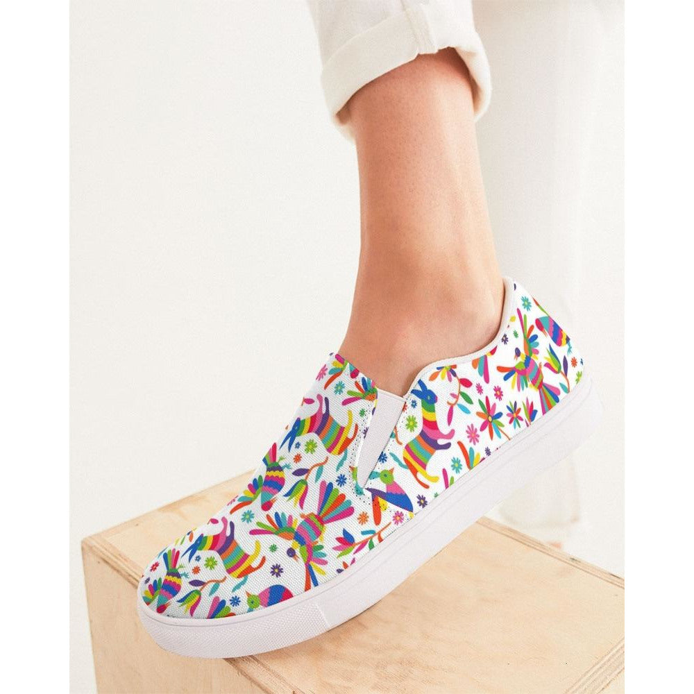 Otomi Women's Slip-On Canvas Shoes- Original Design - Descendencia Latina