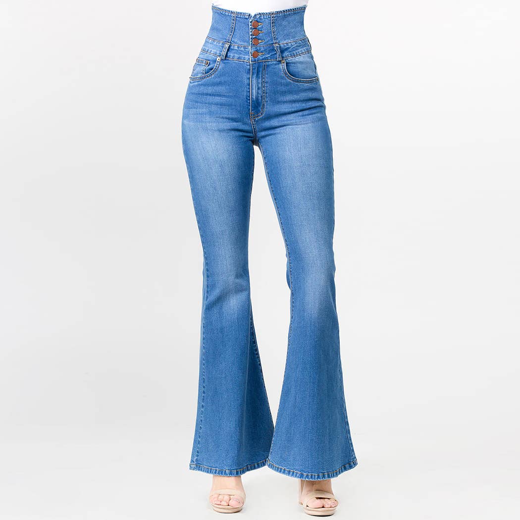 HIGH WAIST JEANS WITH TIE BACK - Descendencia Latina