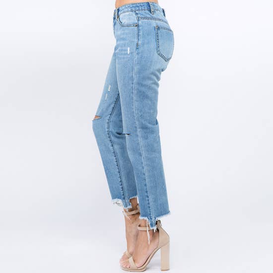 High Waisted Boyfriend Fit Jeans - Descendencia Latina