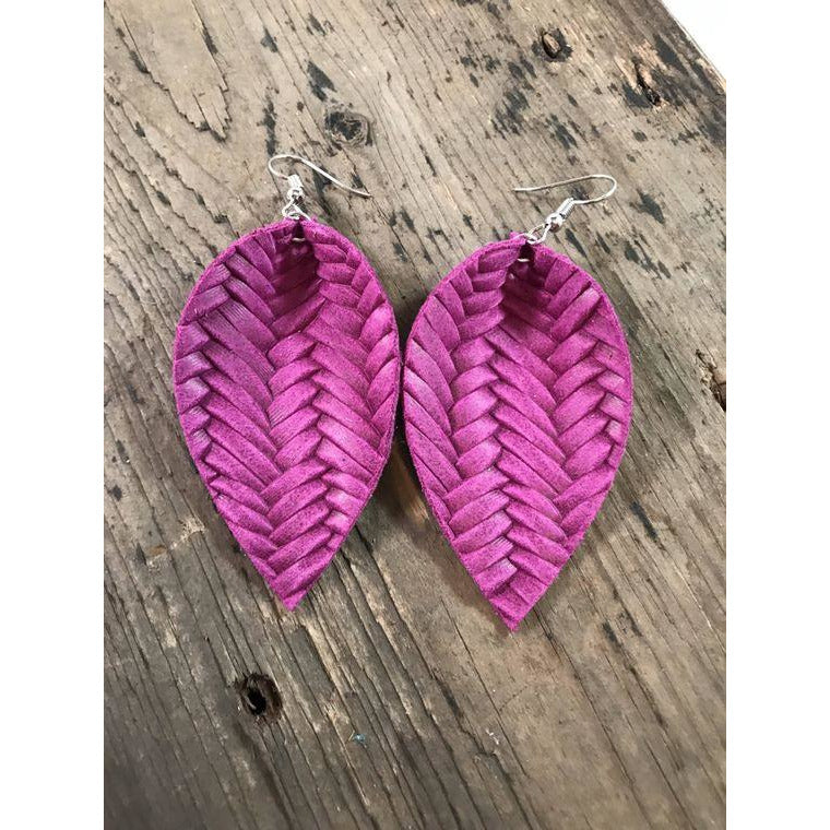 Magenta Braided Earrings - Descendencia Latina