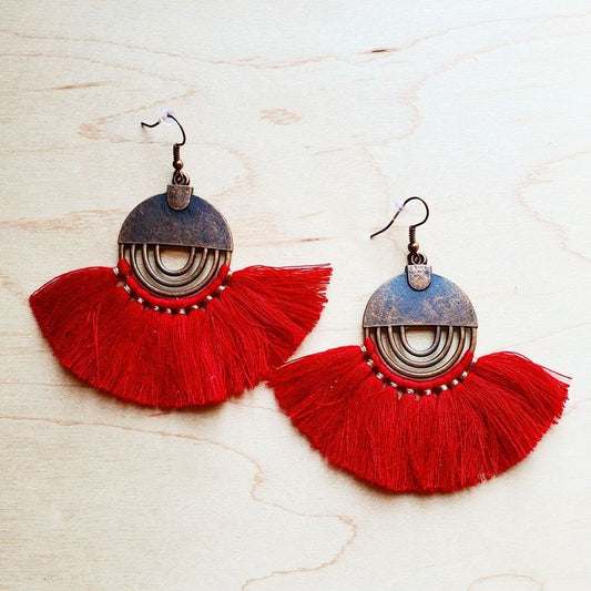 Caperucita Roja Tassel Earrings - Descendencia Latina