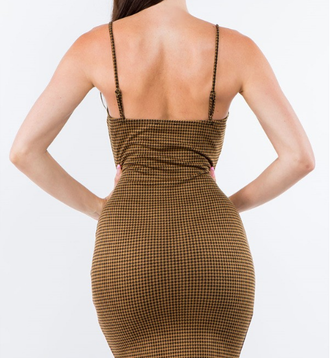 Brown and Black Soundstooth Mini Dress