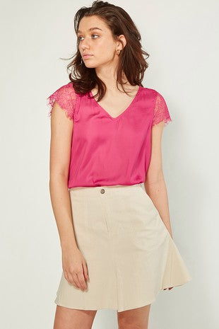 Pink Satin Top