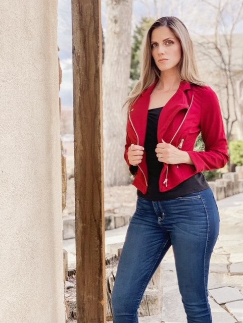 Red Jacket with zipper detail