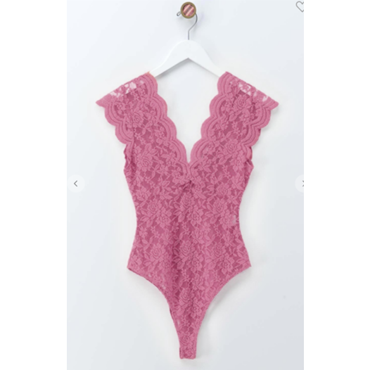 Pink Lace Bodysuit