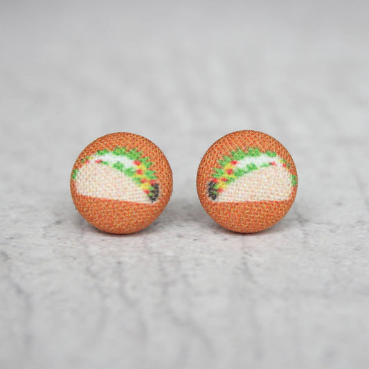 Taco Fabric Button Earrings - Descendencia Latina