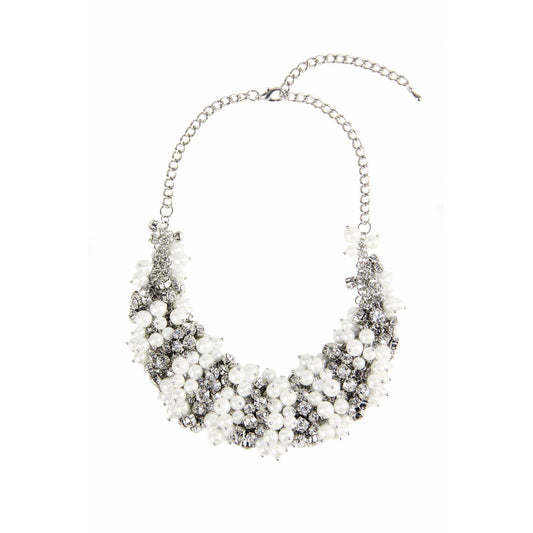 Pearl and Crystal Statement Necklace - Descendencia Latina